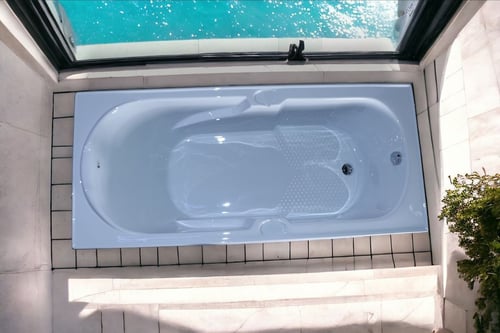 بانيو مقاس 180X80 ديكور ابيض