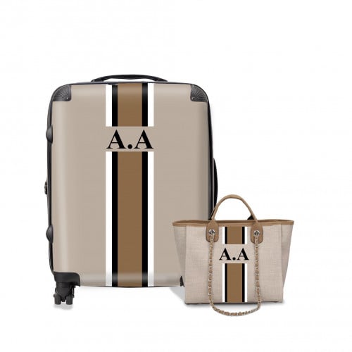 طقم شنطة يد M + شنطة سفر S ( تخصيص الحروف )