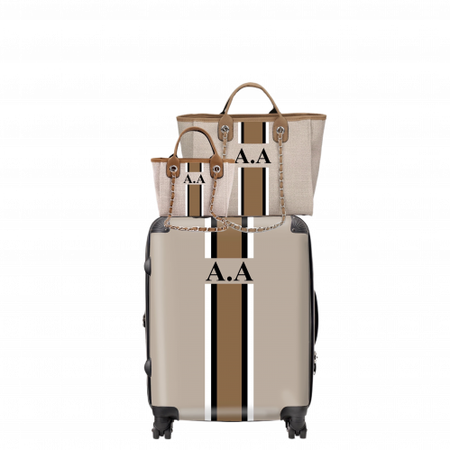 طقم شنط يد قطعتين S & M + حقيبة سفر S ( تخصيص الحر...