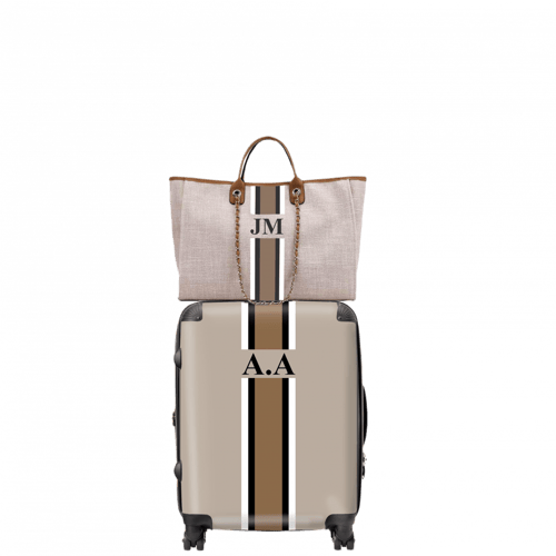 طقم شنطة يد L + شنطة سفر S ( تخصيص الحروف )