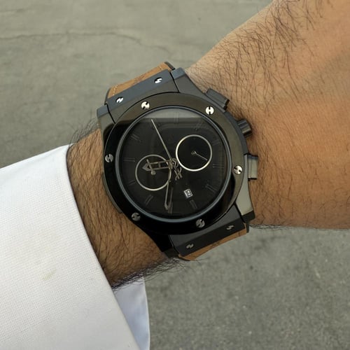 ساعة اوبلو اسودّ كتم إطار لامع مميزه