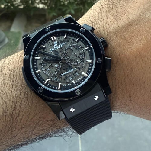 ساعة اوبلو كلاسك ربر اسود