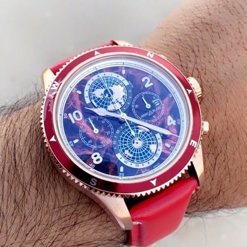 ساعة مون بلان MontBlanc عودي وروز قولد