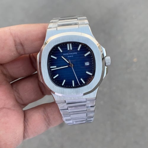 ساعة باتيك بطاريه patek philippe اللون ازرق