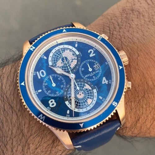 ساعة مون بلان Montblanc الزرقاء