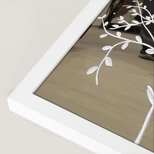 لوحة فنية عصرية بتصميم "شجري" تجريدي، منفذة بخطوط...