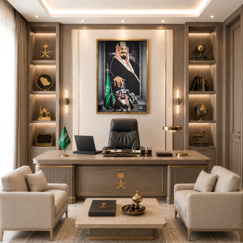 لوحة جدارية الملك عبدالعزيز و محمد بن سلمان