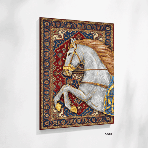 لوحة خيل جدارية تُجسّد الحصان العربي الأصيل