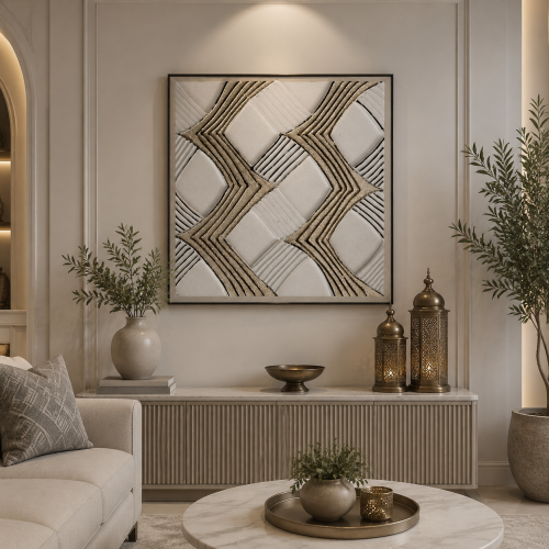 لوحة فنية مربعة مقاس 100 × 100 سم