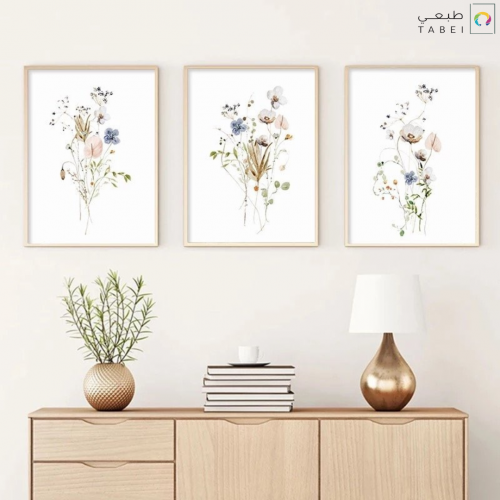3 لوحات ورود - 60x40cm