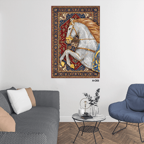 لوحة خيل جدارية تُجسّد الحصان العربي الأصيل