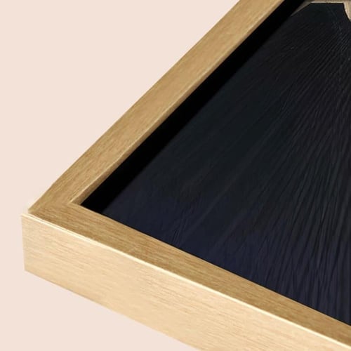 لوحة فنية تجريدية بتدرجات خشبية دافئة وأشكال هندسي...