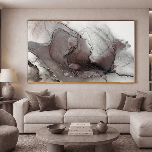 لوحة مودرن "عرق الرخام" - تصميم انسيابي فاخر
