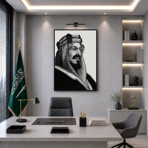 لوحة جدارية الملك عبدالعزيز مؤسس المملكة العربية ا...
