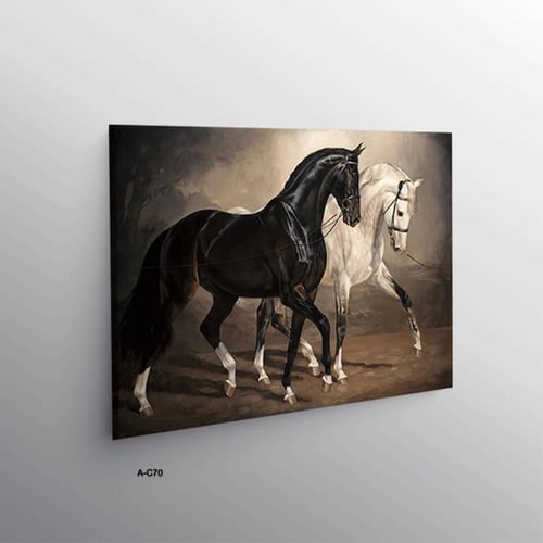 لوحة خيل جدارية تجسد حصان أنيقة تعبّر عن القوة وال...