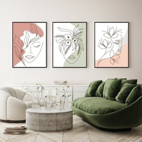 طقم 3 لوحات أشجار المراة