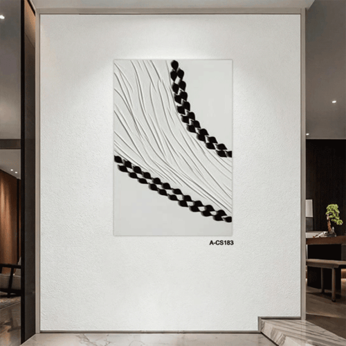 لوحة جدارية تجريدية ذات طابع درامي وجريء