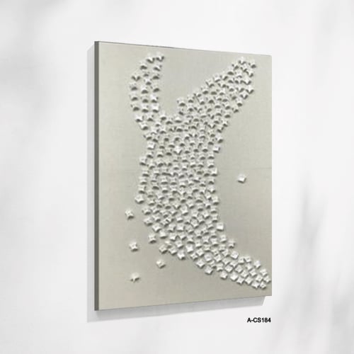 لوحة فنية معاصرة تتميز بتجمع كثيف من الأشكال النجم...