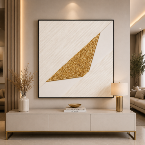 لوحة حائط مربعة بإطار أسود مقاس 100 × 100 سم