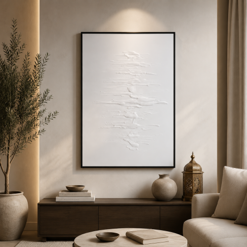 لوحة ديكور بإطار أسود مقاس 120 × 80 سم