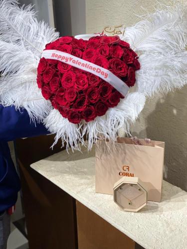 بوكية قلب مع سلسال