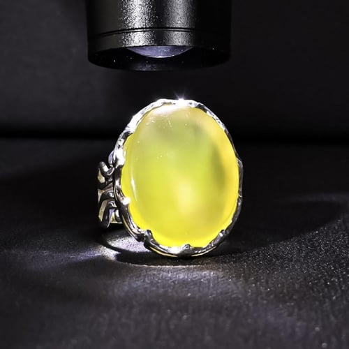 خاتم فضة رجالي عيار 990 متوج بحجر عقيق شرف الشمس