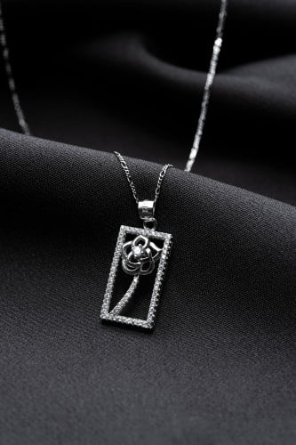 سلسال فضة عيار 925 مرصع بحجر الزركون