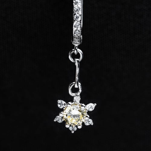 حلق فضة عيار 925 مرصع بحجر الزركون