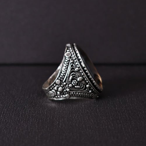 خاتم فضة رجالي عيار 925 متوج بحجر عقيق يماني طبيعي