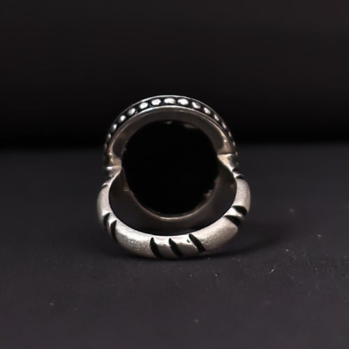 خاتم فضة رجالي عيار 990 متوج بحجر عقيق شفة أفريقي...