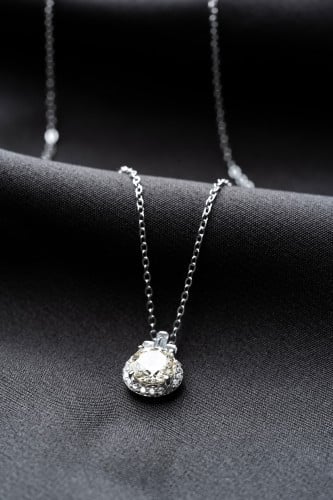 سلسال فضة عيار 925 مرصع بحجر الزركون