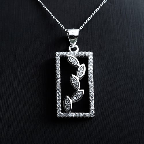 سلسال فضة عيار 925 مرصع بحجر الزركون