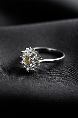 خاتم فضة عيار 925 مرصع بحجر الزركون