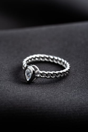 خاتم فضة عيار 925 مرصع بحجر الزركون