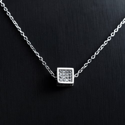 سلسال فضة عيار 925 مرصع بحجر الزركون