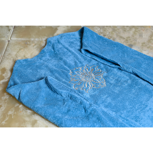 طقم روب الإستحمام من لي كوفرتا باللون الأزرق 2 قطع...