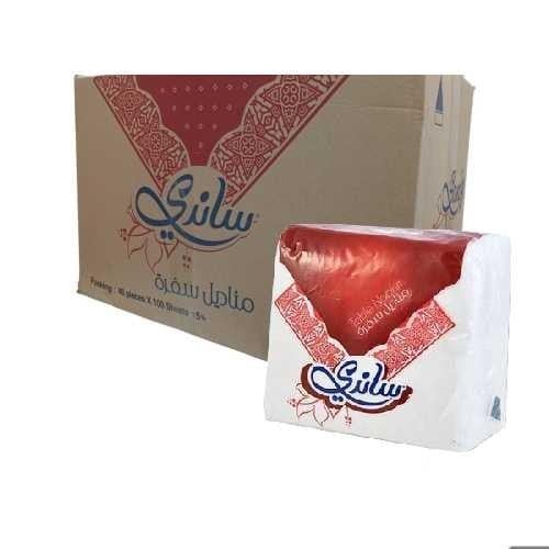 مناديل طاولة ساندي العلبة 100 حبه كرتون 40 علبه