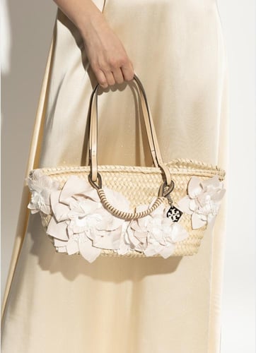 حقيبه توري بورش small straw tote bag