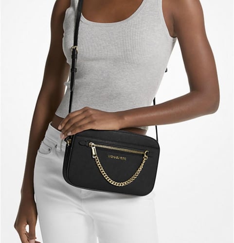 حقيبه مايكل كورس اسود وذهبي Jet Set