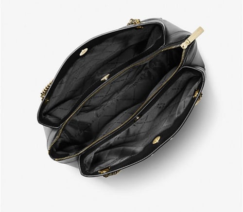 حقيبه مايكل كورس المقاس الكبير لون اسود وذهبي Whit...