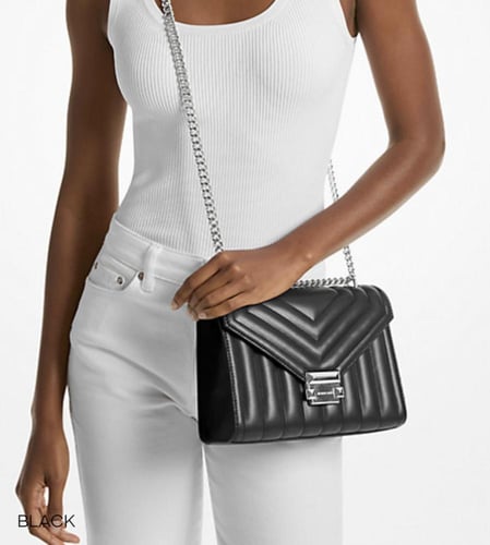 حقيبه مايكل كورس لون اسود وفضي Whitney