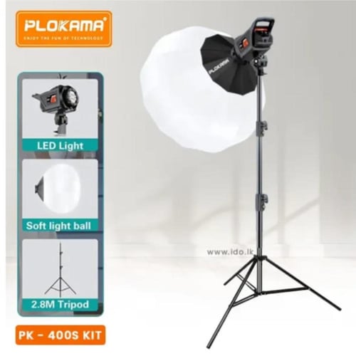 مجموعة إضاءة الفيديو Plokama PK-400s للتصوير الفوت...