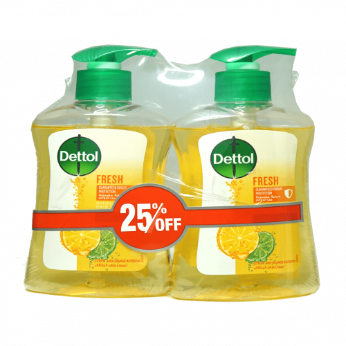 ديتول غسول اليد منعش 2*200مل خصم 25%