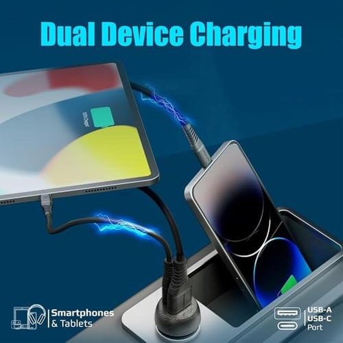 شاحن سيارة بروميت مزدوج المنافذ فائق السرعة بقدرة...