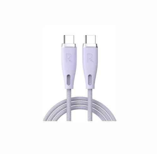 سلك شاحن راف باور usb-c قماش بنفسجي 1.2م