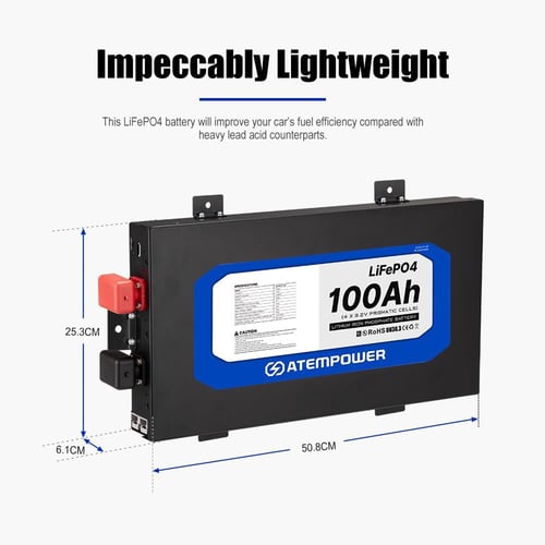 بطارية ليثيوم 100 أمبير نحيفة - الإصدار الثالث ATE...