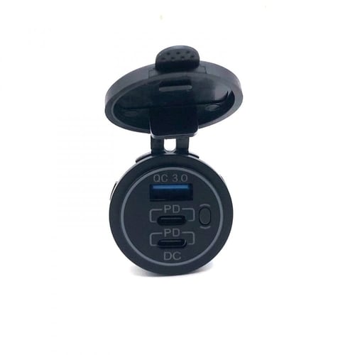 شاحن دائري سريع دبل TYPE C مع USB QC مع فاصل مدمج...