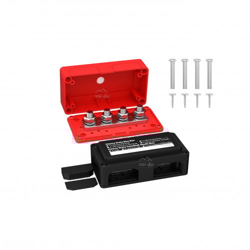 باس بار 300 أمبير 4 خط صندوق أحمر مسمار 10 ملي