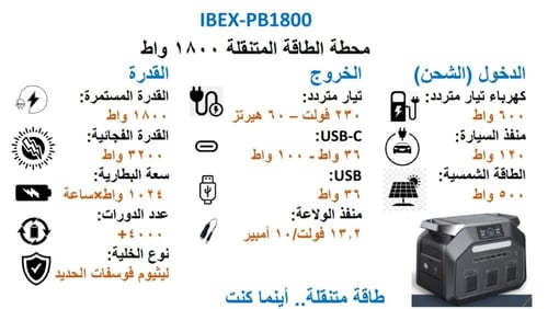 محطة طاقة متنقلة IBEX موديل 1800
