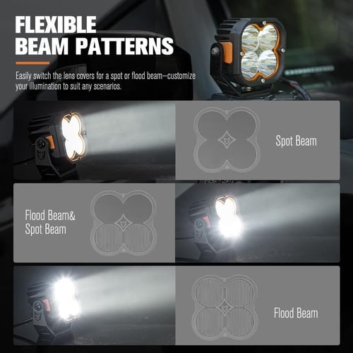 طقم كشافات 3 انش أربعة عدسات ليد اوسرام أوف رود من...